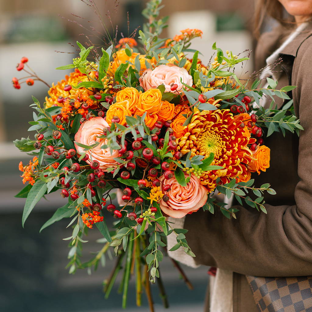 Wild at Heart Autumn Country Life Bouquet, featuring chrysanthemums 
