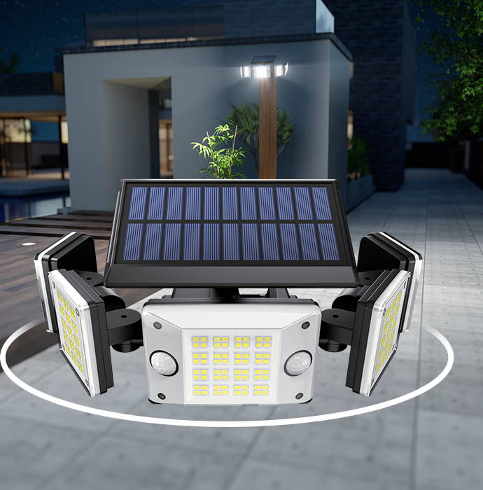 solar powered led outdoor light ultra wide illumination