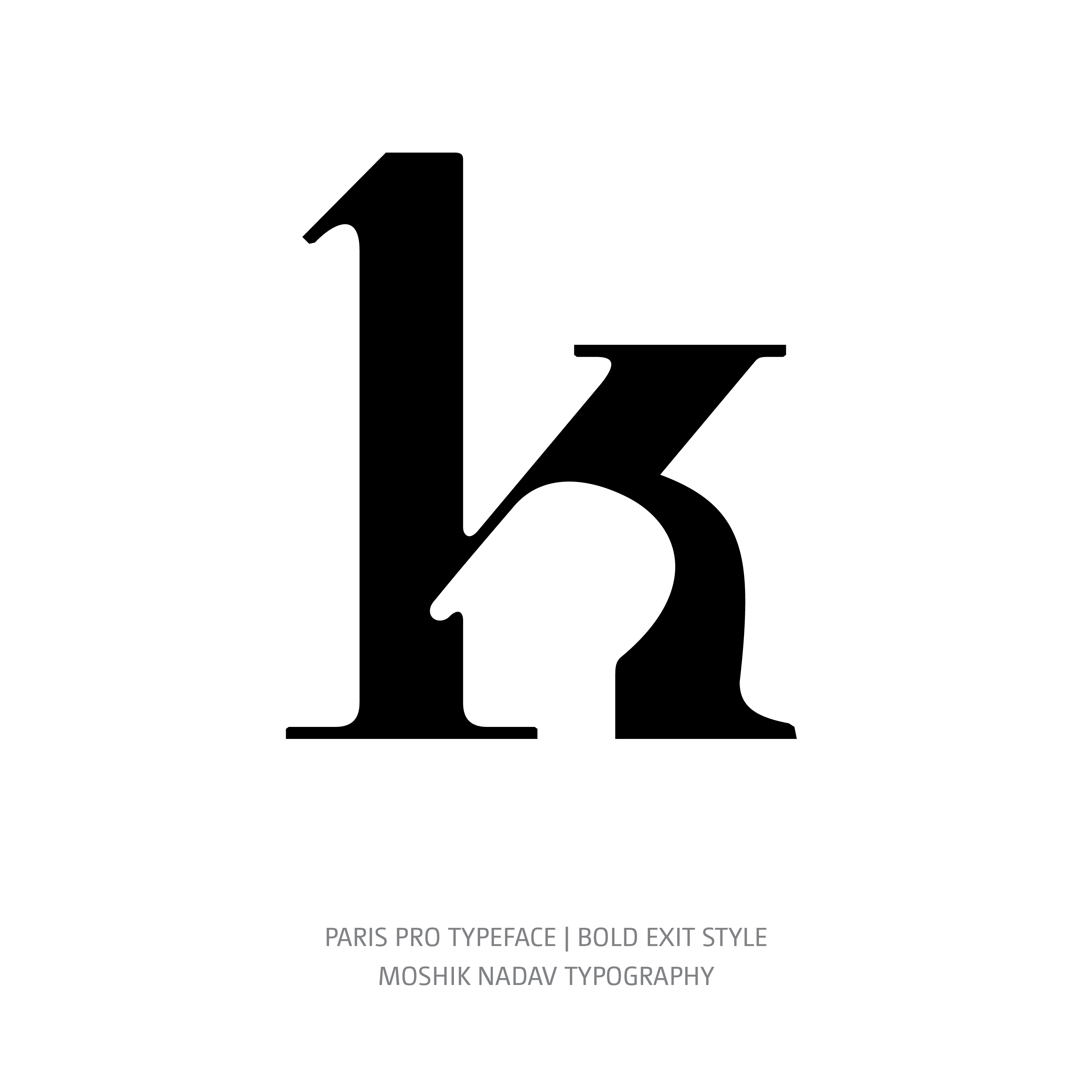 Paris Pro Typeface Bold Exit k