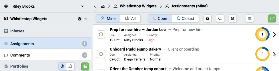 Assignments Inbox