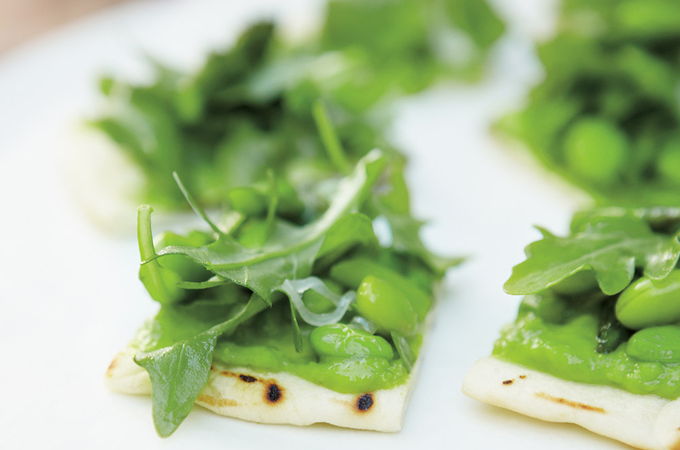 Pitas grillés aux légumes verts