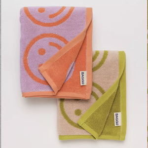 Baggu Hand Towel Set of 2 in Happy Lilac Ochre