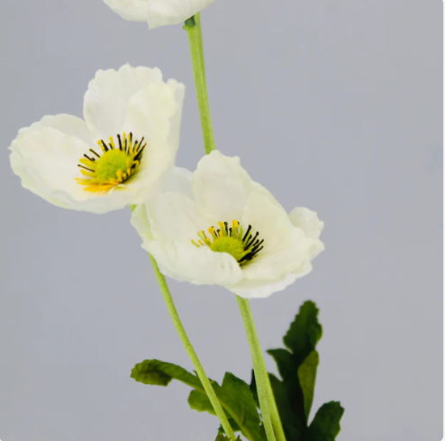 White Poppies - Realistic Artificial Flowers - Image 2