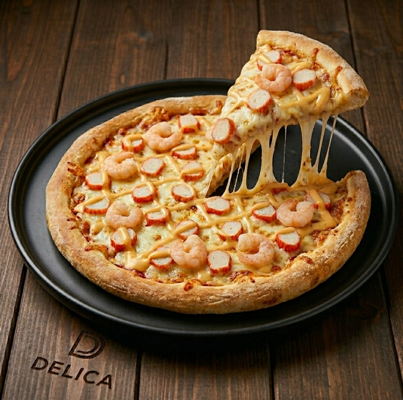 Pizza tôm + thanh cua sốt phô mai