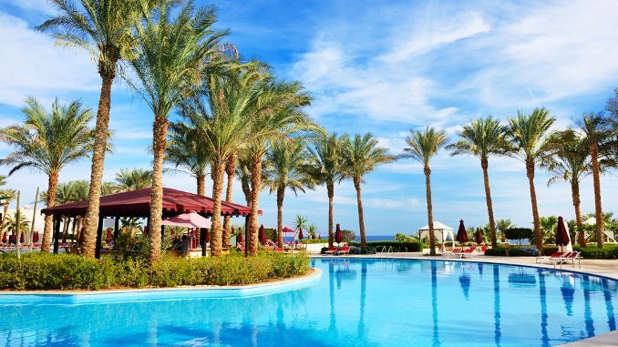The swimming pool at luxury hotel, Sharm el Sheikh, Egypt