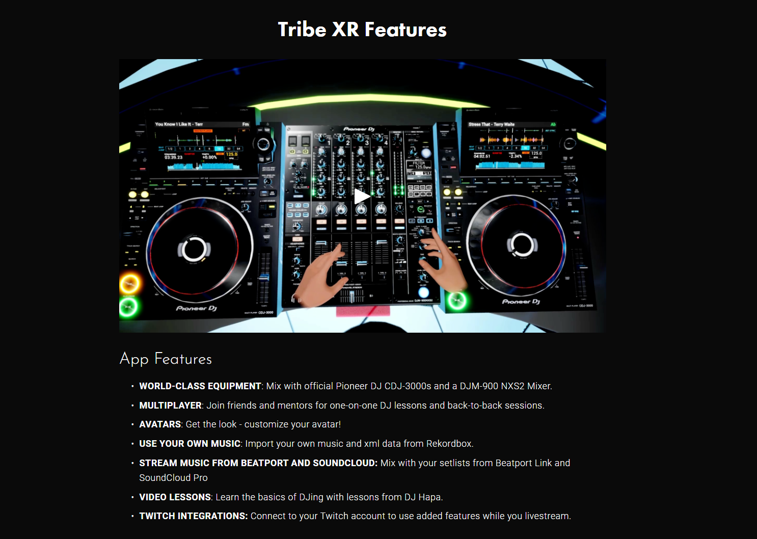 Tribe XR product / service