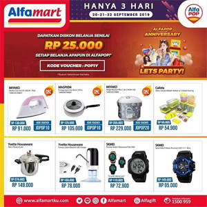 Alfamart: Promo JSM AlfaPOP Periode 20 – 22 September 2019 sampai 09/22/2019