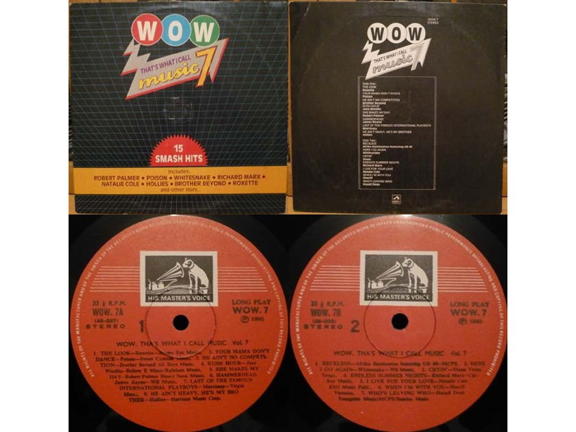 Roxette, Poison, Morrissey, Hollies, Whitesnake, Vixen, ... - Wow, That's What I Call Music. Volume 7. 15 Smash Hits. HMV (His Master's Voice). WOW 7. India.