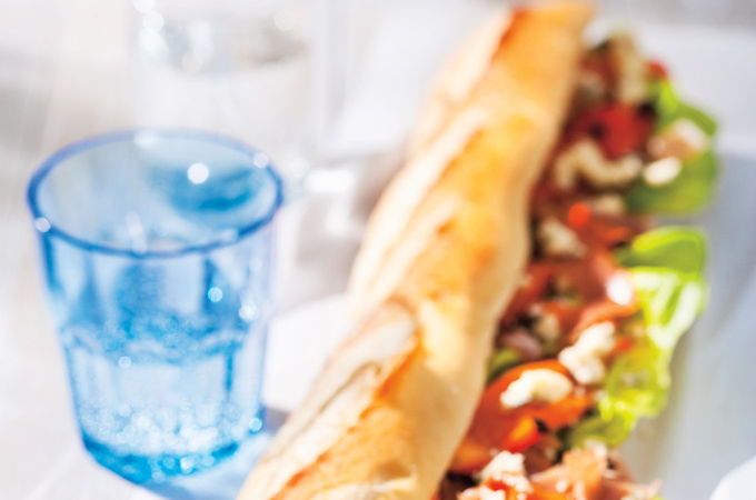 Sandwich au fromage bleu et prosciutto