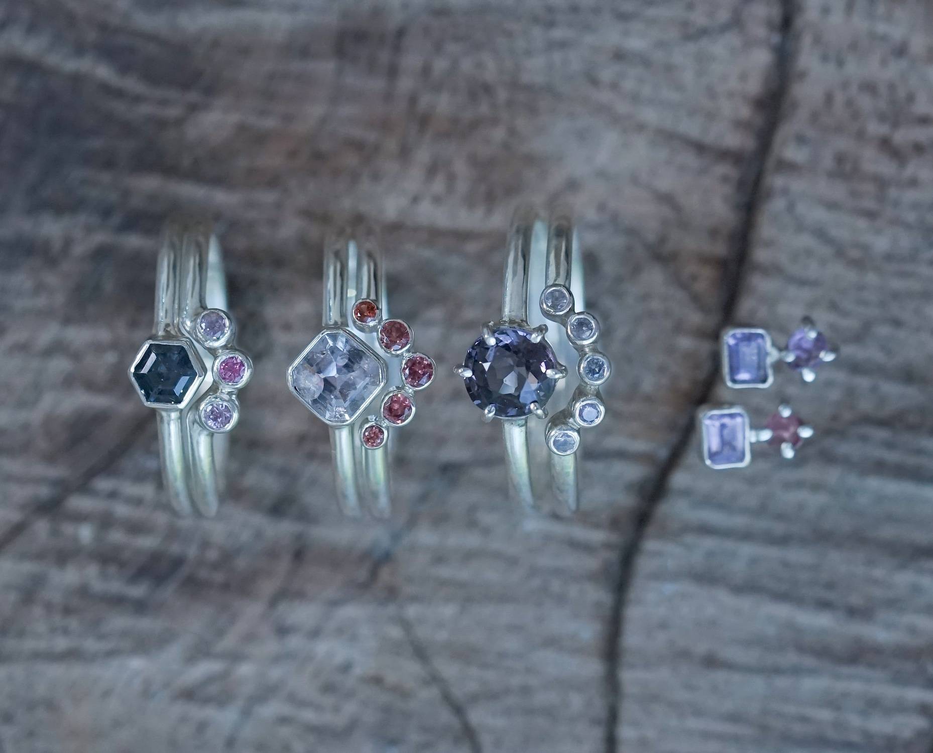 spinel rings in silver