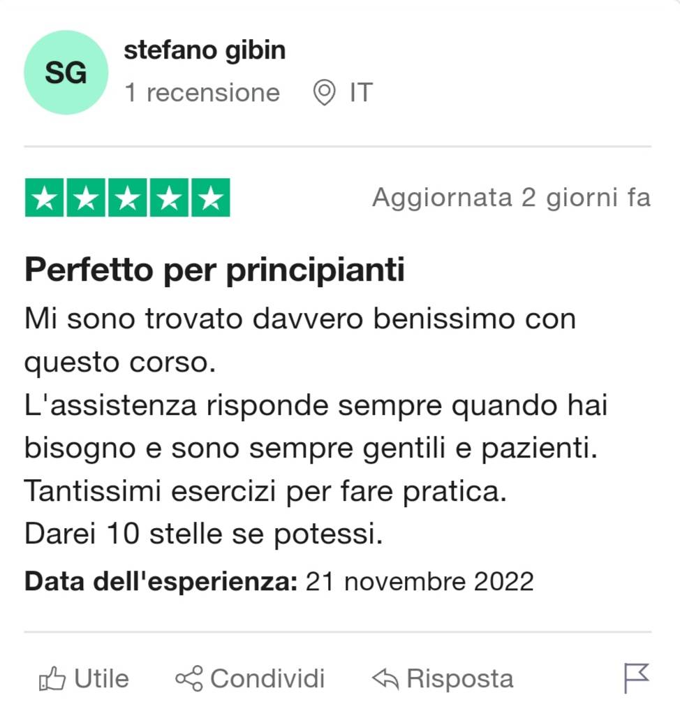 Corso di fotografia online Midnuances - 5 stelle su TrustPilot