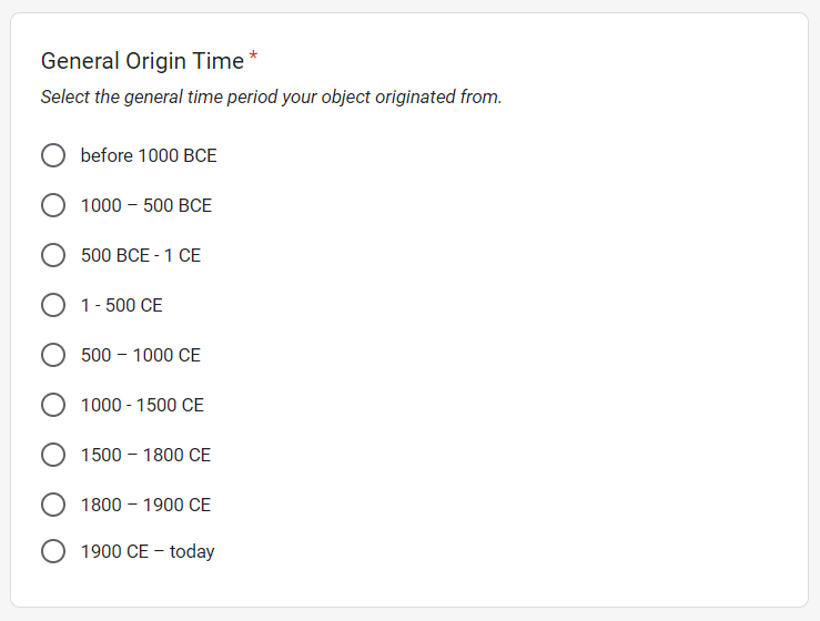 Google Forms Time Periods