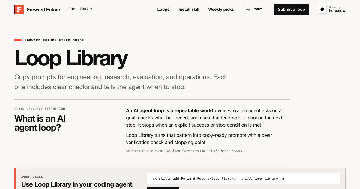 Loop Library: Repeatable AI Agent Workflows | Forward Future