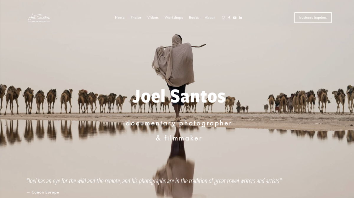Screenshot of Joel Santos, from the filmmaker portfolios collection.