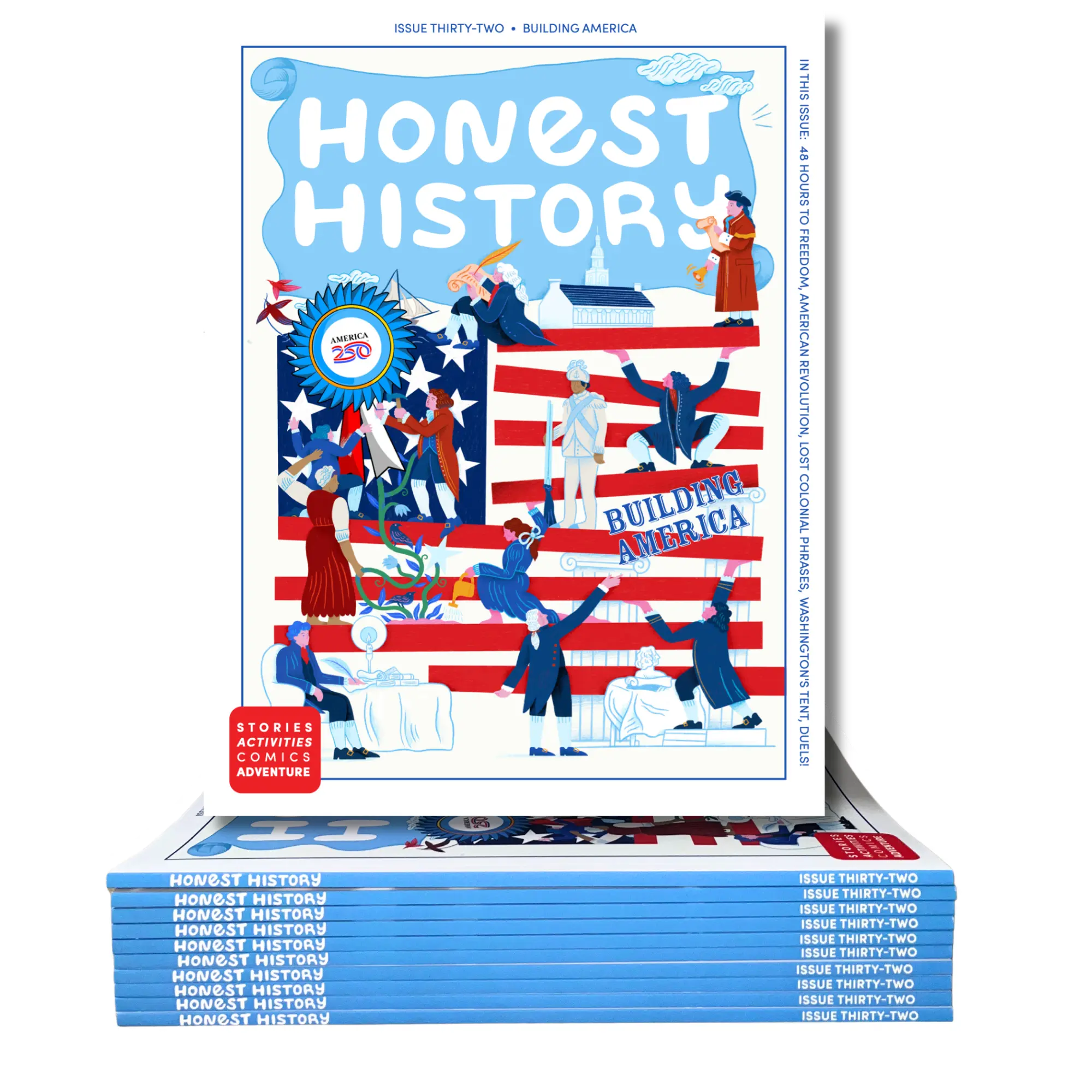 honest history magazine cover of issue 32 featuring the history of america