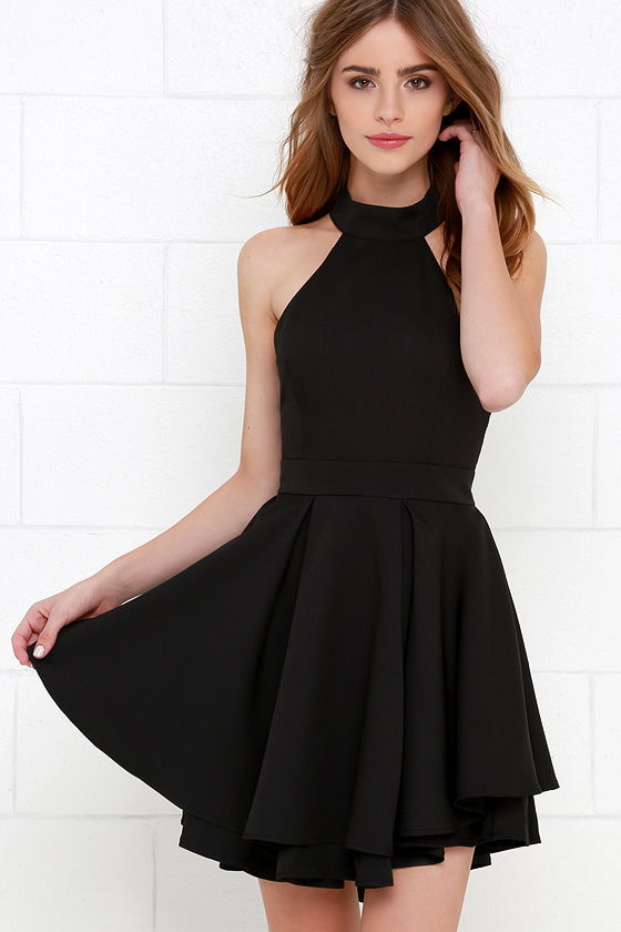 black skater dress lulus