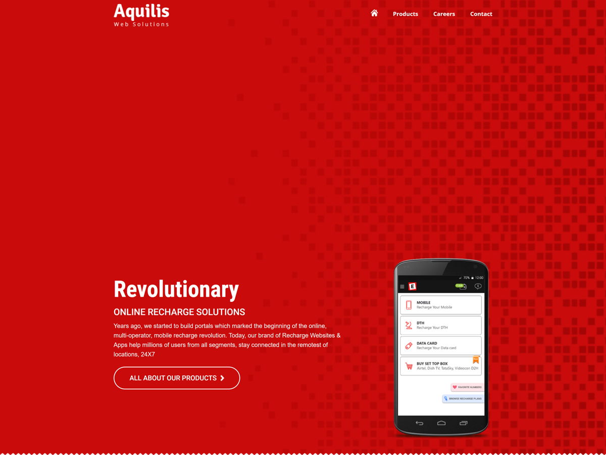 Screenshot of Aquilis Web Solutons, from the wix websites collection.