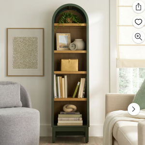 Better Homes & Gardens Juliet Narrow Arch Bookcase, Deep Green Finish