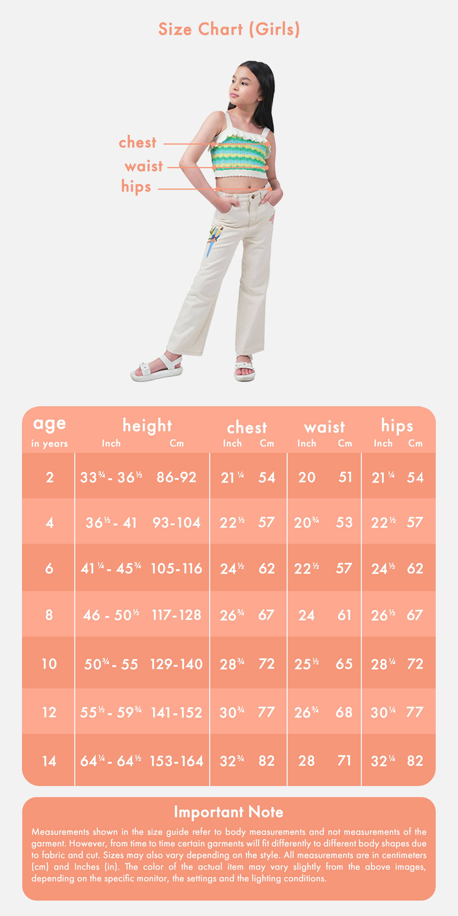 Gingersnaps Size Chart