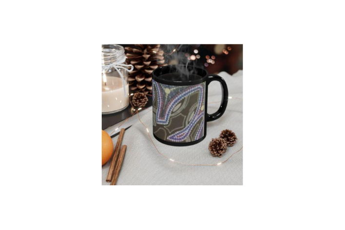 Abstract Design Black Mug | Stylish Ceramic Coffee Cup with nice design - Image 8