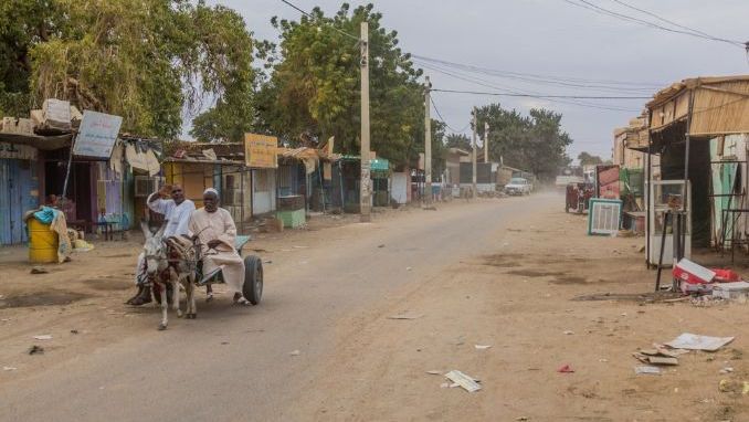 KERMA, SUDAN - FEBRUARY 27, 2019 View of a street in Kerma, Sudan
