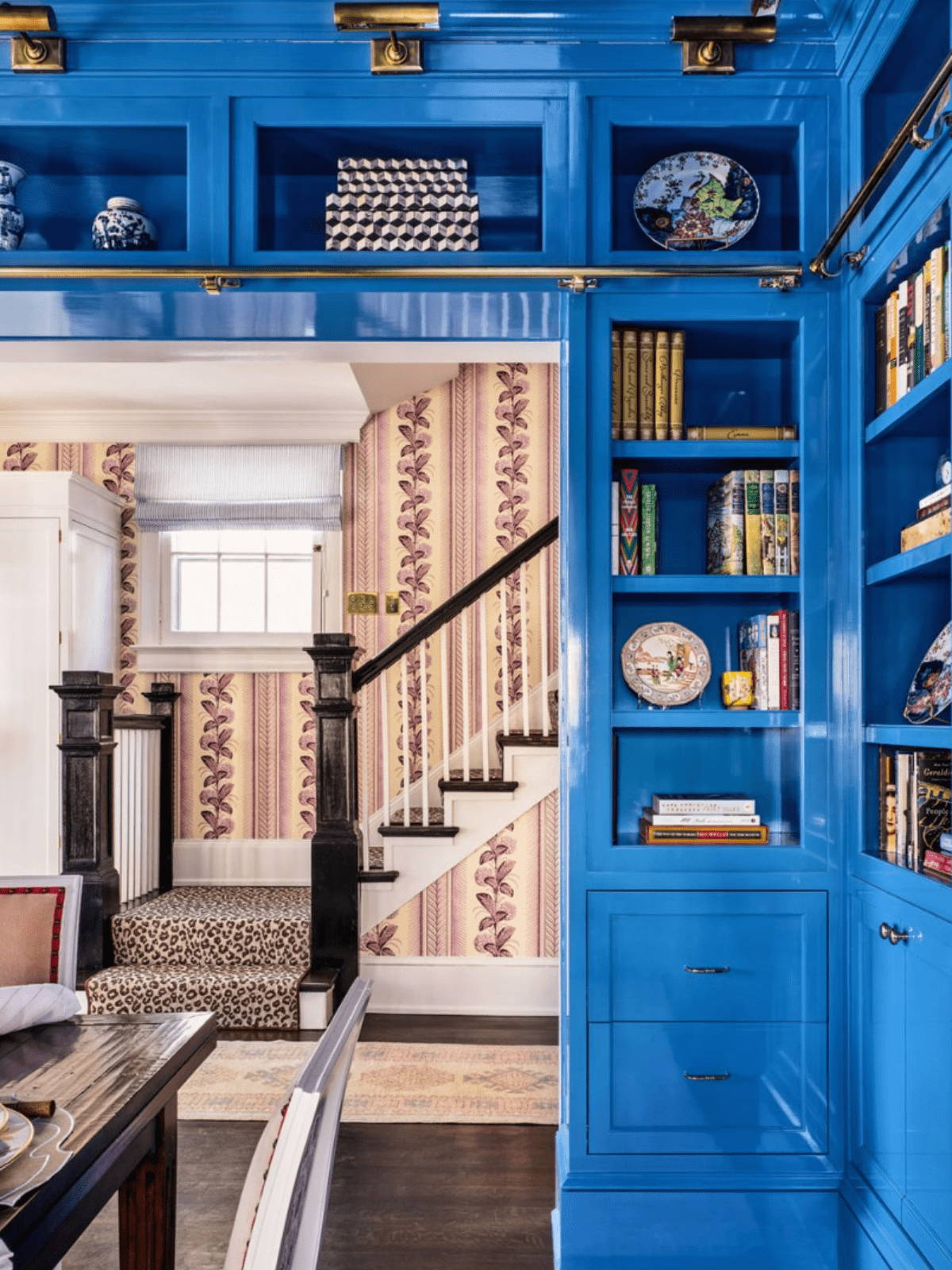 Cameron Rupert Interiors | Blue lacquered office