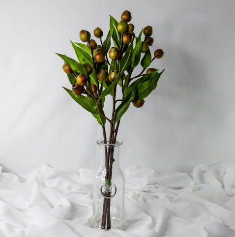 Green Gum Nut Spray - Realistic Artificial Flowers and Greenery - Image 3