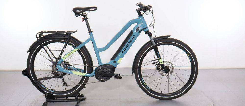 Haibike ebike on a stand