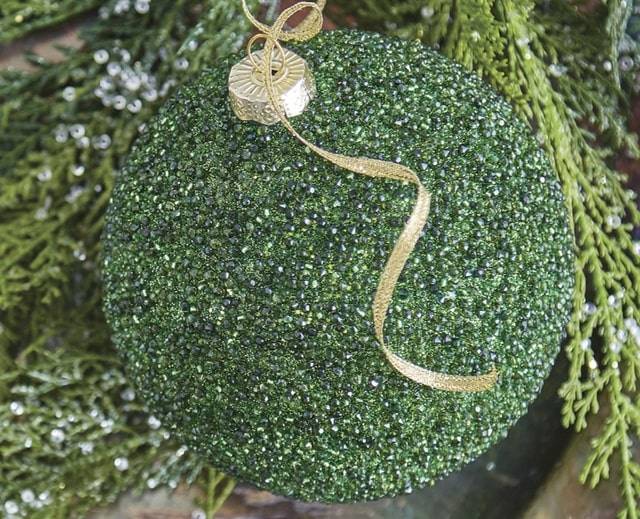 melrose emerald green crystal Christmas ornaments