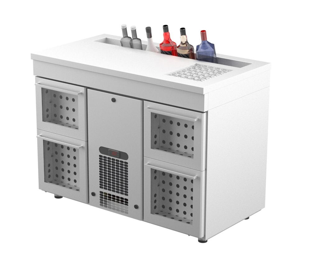Coolpart BM-1204 Barkylbänk - Lådor i glas