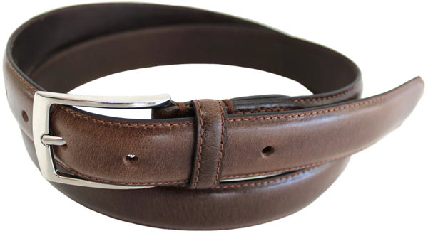 Full Grain Stitched Leather Belt in Black & Brown. Style number 41009 - Image 7
