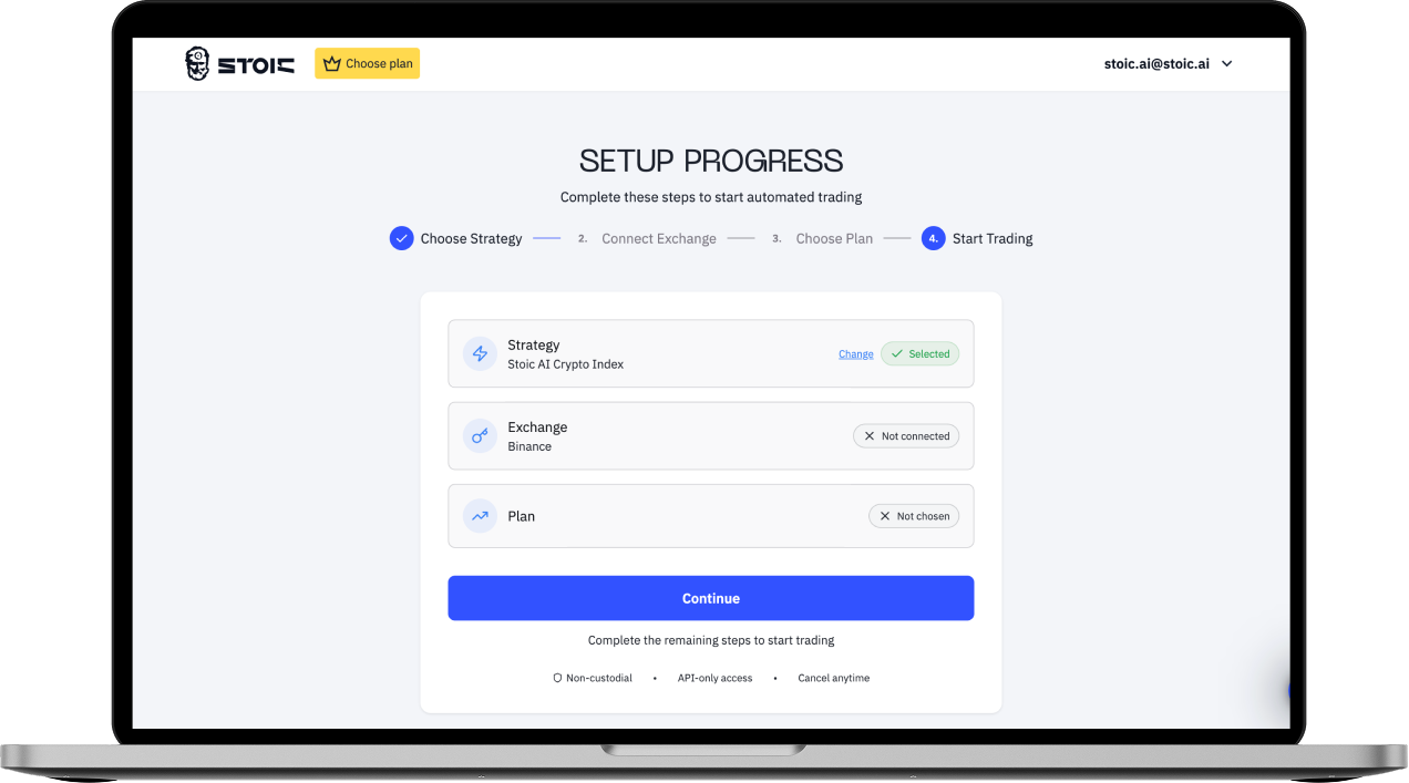 Stoic AI web app onboarding process