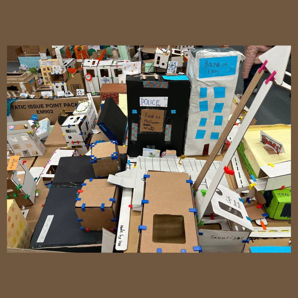 cardboard model of city a