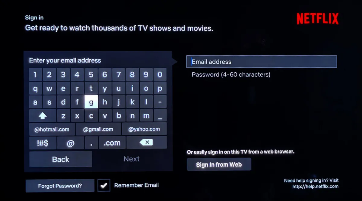 netflix tv sign in account