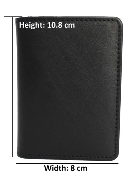 Quality Full Grain Cow Hide Leather Wallet / Card Holder. Black. Style No: 11014 - Image 3
