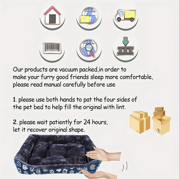 Blue Pet Dog Bed Sofa Mat for Cats and Dogs - Image 3