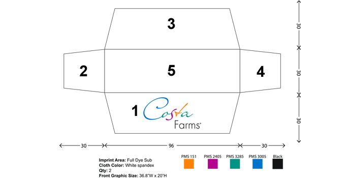 spandex table cover printing areas chart