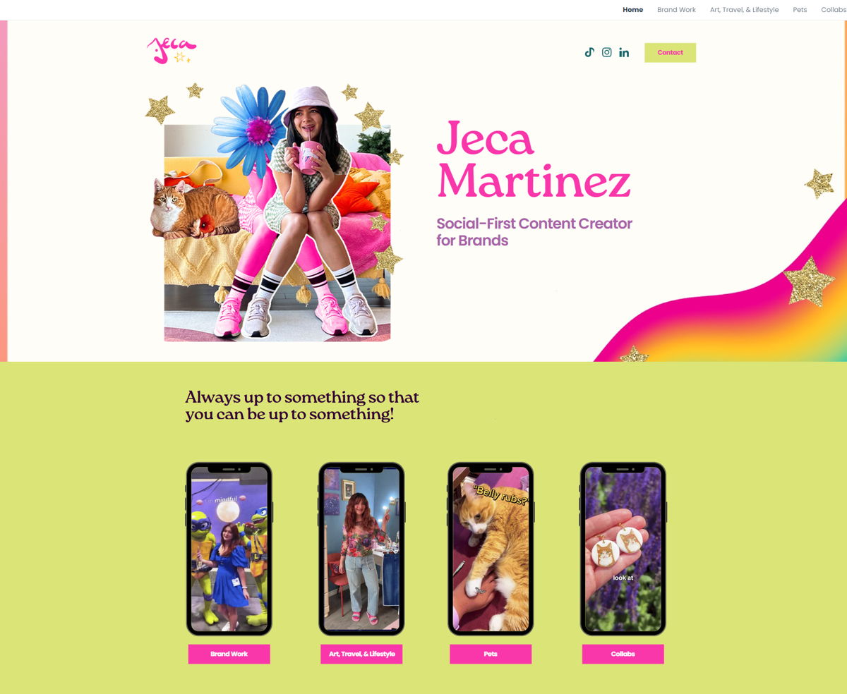 Screenshot of Jeca Martinez, from the ugc portfolio examples collection.