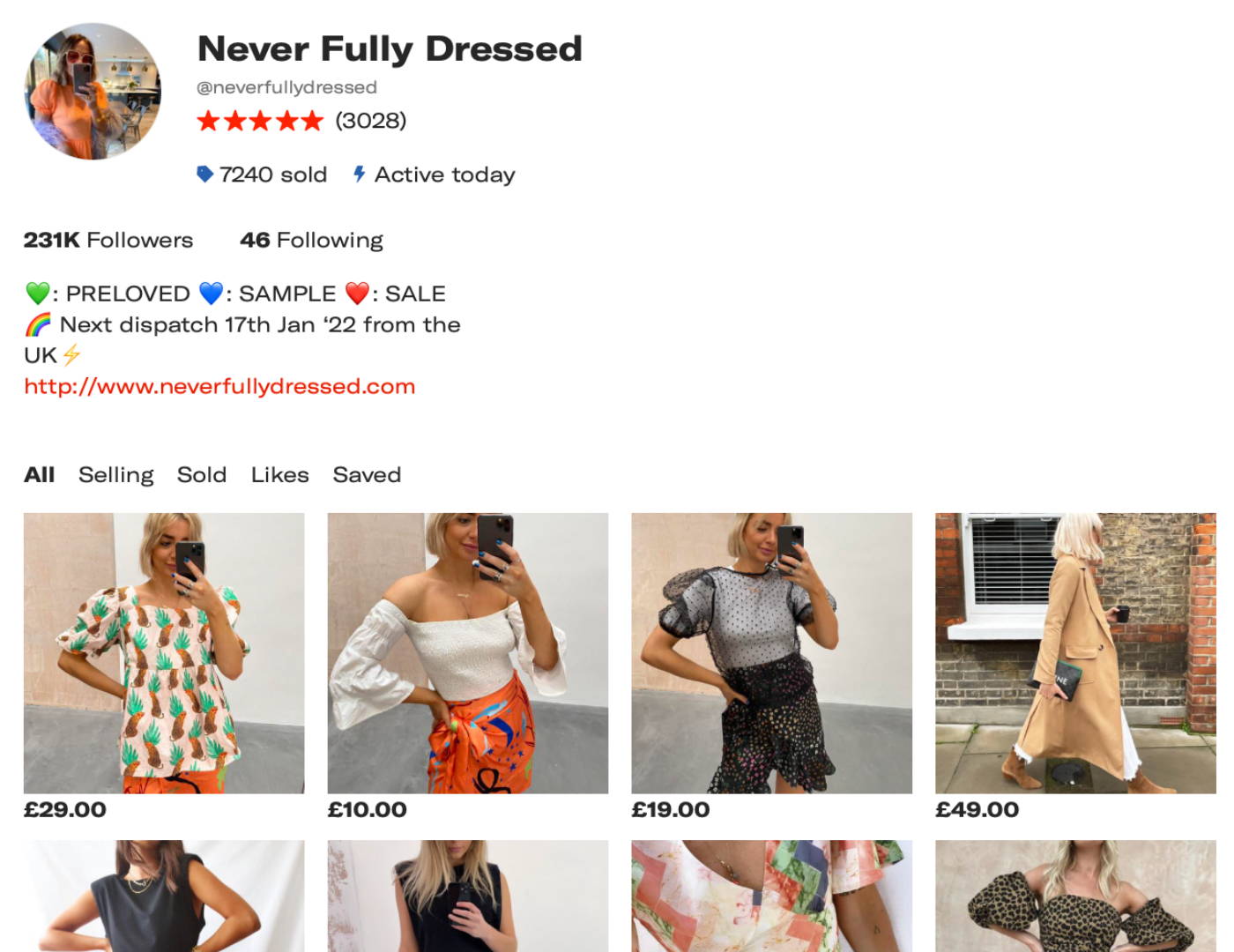 Never fully dressed sales trustpilot