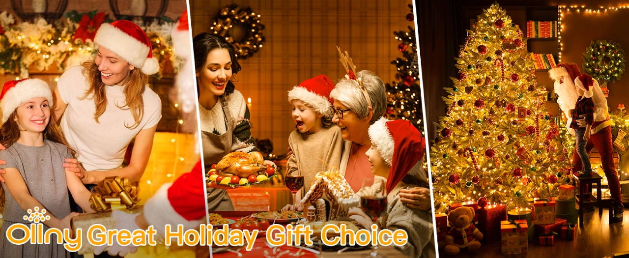 Ollny's 640 leds clear cable string lights can switch from warm white to 3 multi-colors