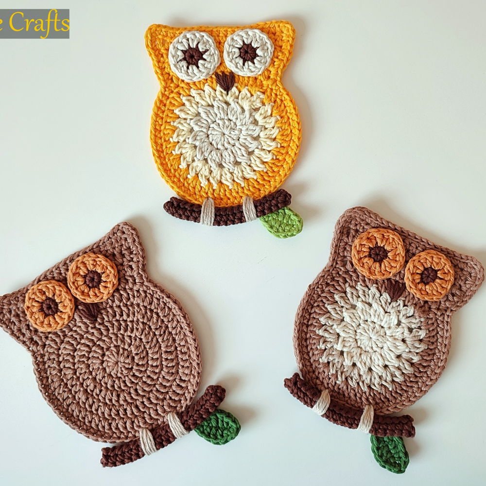 Crochet Owl Coaster or Wall Hanging - Beginner Pattern