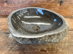 Handmade Natural Oval River Stone Bathroom Basin