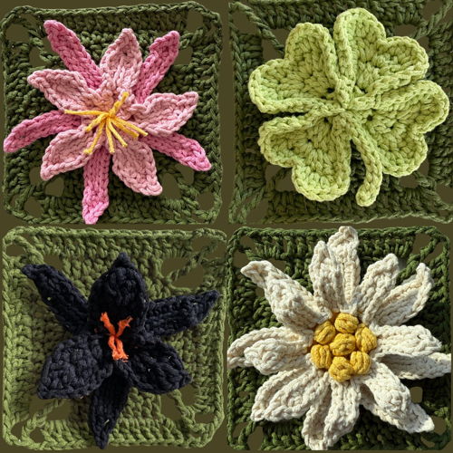 Floral Granny Squares Crochet Ebook - Unique Flowers Collection - 20 patterns
