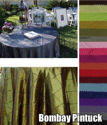various colors bombay pintuck tablecloths