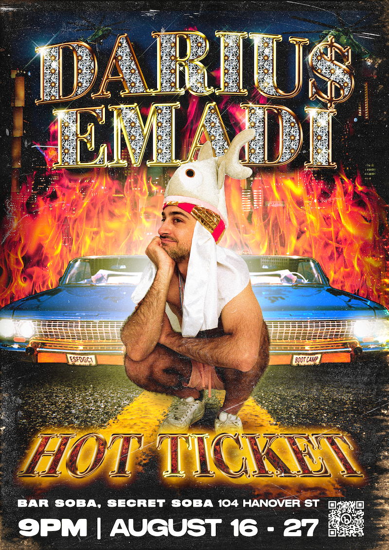 The poster for Darius Emadi: Hot Ticket