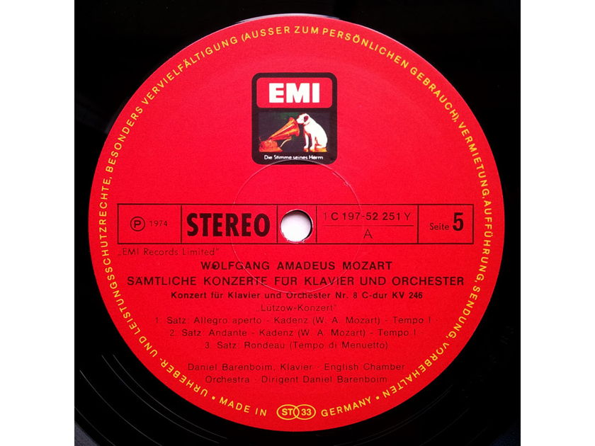 EMI HMV/Barenboim/Mozart - The Complete 27 Piano Concertos / 12-LP Box Set / NM