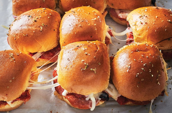 Petits sandwichs à la pizza à partager
