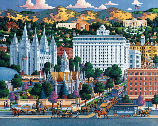 Painting of early Salt Lake City.