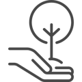 Icon tree with hand
