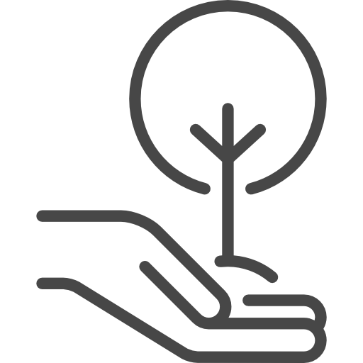 Icon tree with hand